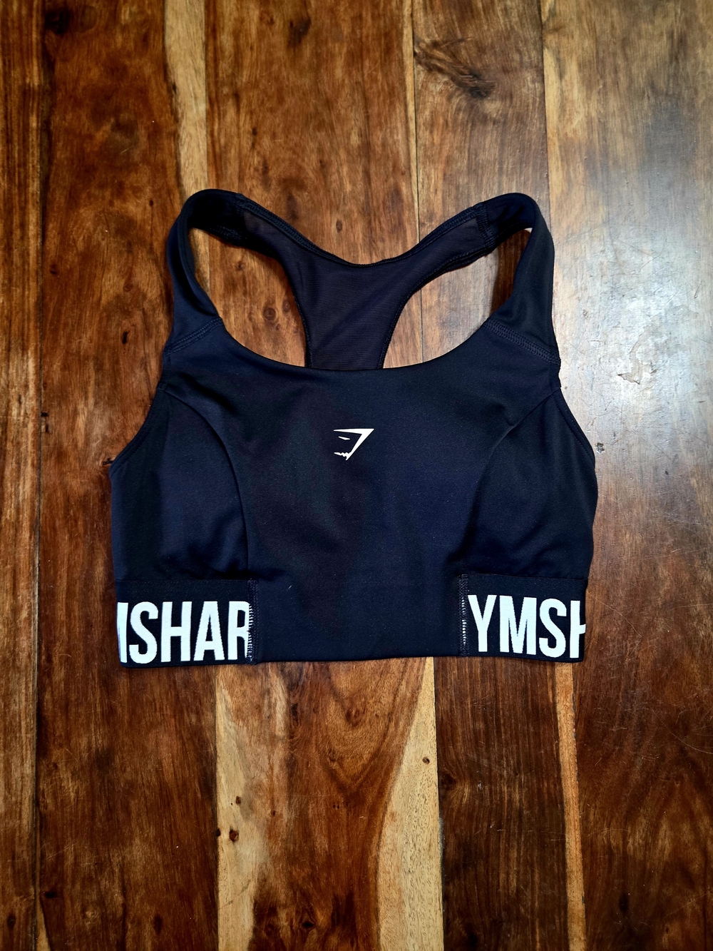 Gymshark Racerback Sports Bra - Black - Size XS